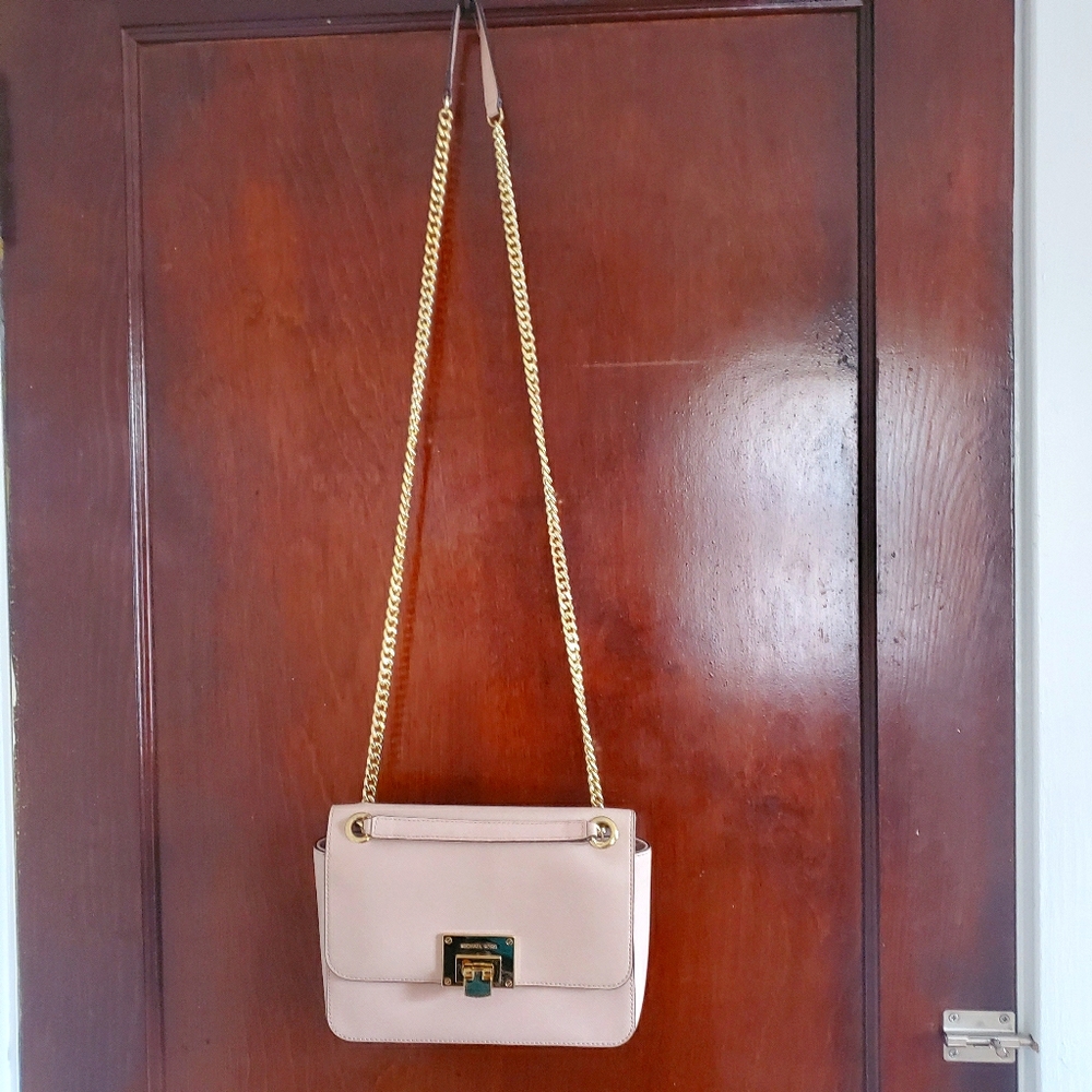 Michael Kors Gusset Leather Chain Crossbody Bag